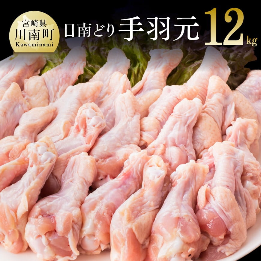 オリジナル飼料で育った宮崎県産日南どり手羽元12kg　鶏肉[F0720]