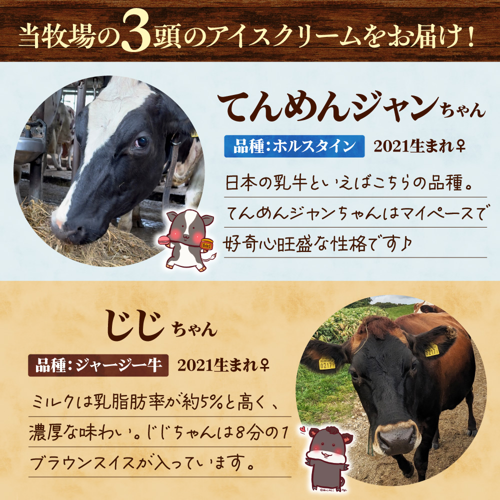 牛で選べるアイスクリーム 80ml×12個《牛3頭セット、品種2～3種》【石原牧場】 tt027-002