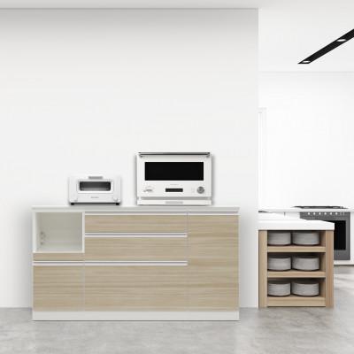 ふるさと納税 大川市 レギュレート 幅160cm・高さ90cm キッチンカウンター ホワイト/グレージュ |  | 01