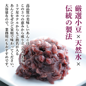 つぶあん あんこ 5kg 大容量 粒あん 和菓子 1袋 極上 北海道産 小豆 国産 国内製造 富士山 伏流水 業務用 製餡所 専門店 パン作り あんバター あんぱん 菓子 菓子作り 製菓 老舗 手作り