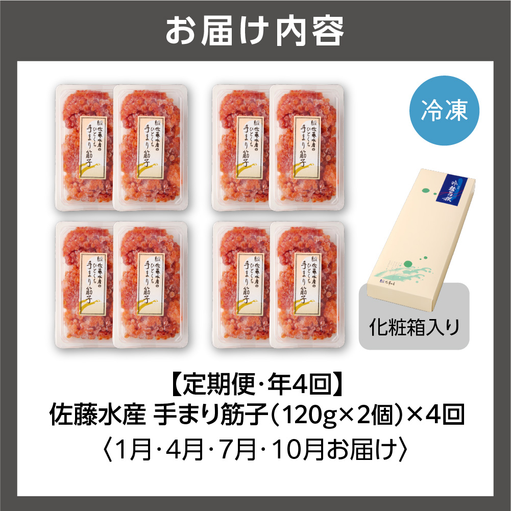 【定期便・全4回】佐藤水産　手まり筋子 定期便_is001-323-999