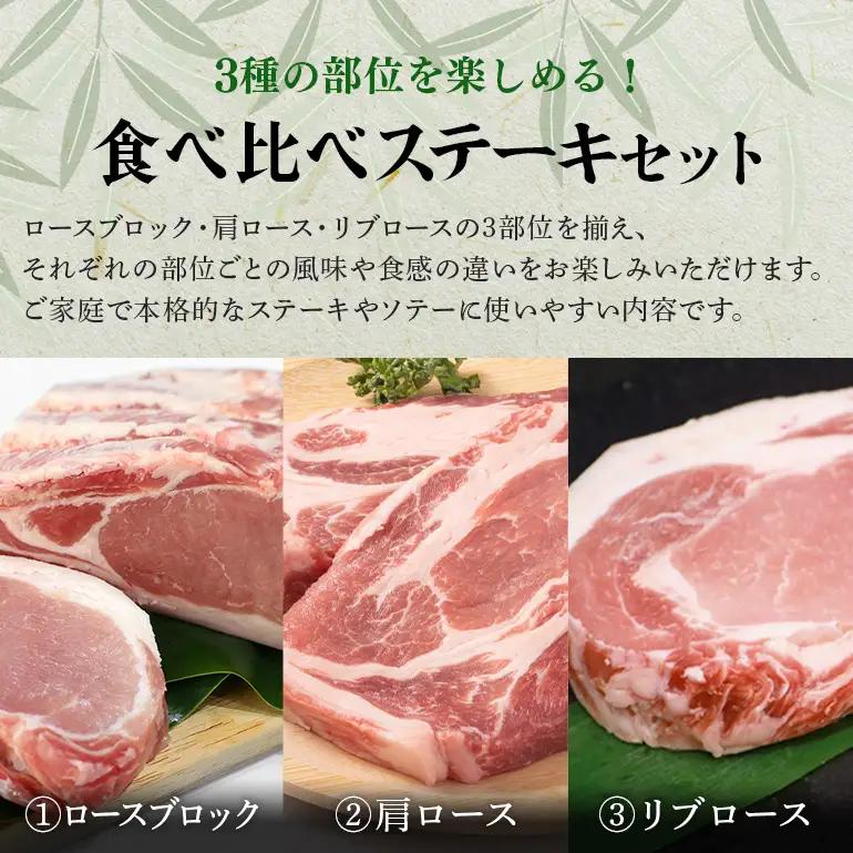 【定期便2ヶ月】ブランド豚「ばんぶぅ」ステーキセット（計1.5kg） 42-CS