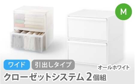クローゼットシステム ワイド引出し（M）2個組 CS-WD2 2P オールホワイト (5色からお好きなカラーが選べる)  ／  クローゼット 収納 組み合わせ 引出し ライクイット like-it 奈良県 葛城市【like025-1】