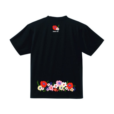 JTTA公認　卓球ユニフォーム【男女兼用(ドライ):150サイズ】フラワー2　ブラック【1670974】