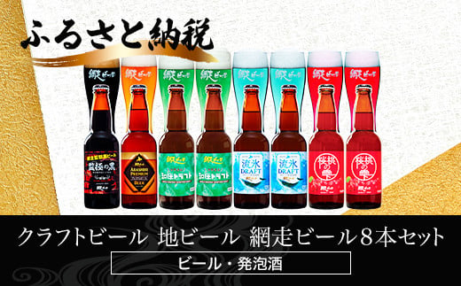 網走ビール8本セット(ビール・発泡酒)クラフトビール
