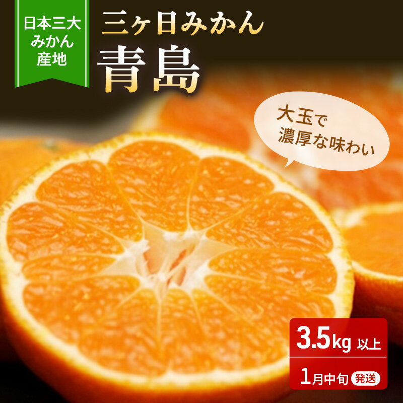 【ふるさと納税】【2026年1月中旬頃より順次発送】三ヶ日みかん 青島 3.5kg以上 みかん ミカン 蜜柑 青島みかん 三ヶ日 果物 くだもの フルーツ 旬の果物 旬のフルーツ 柑橘 柑橘類 糖度 静岡 浜松市【配送不可：離島】　お届け：2026年1月上旬～2月上旬まで