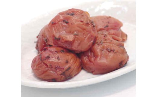 しそかつお梅干し　つぶれ梅（はちみつ入り）【ご家庭用】約500g《紀州南高梅》【入金確認後準備ができ次第順次発送】