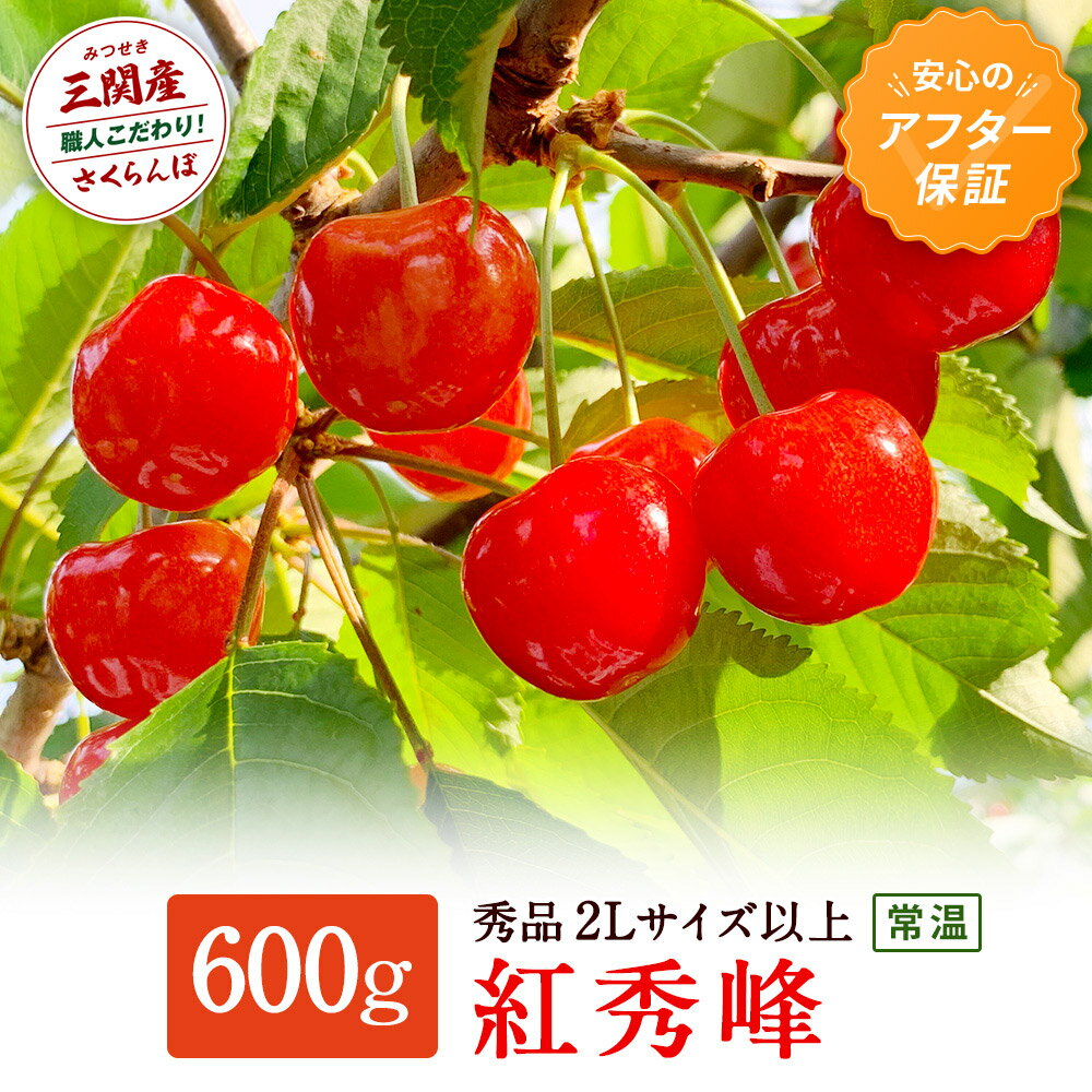 【ふるさと納税】＼朝採れ 産地直送／ R8年度産 紅秀峰 秀品 2L 600g 市場価値の高い 三関産 さくらんぼ こだわりの【常温】でお届け フルーツ 果物 お取り寄せ 秋田 湯沢市 期間限定 サクランボ 数量限定 【奥山果樹園】[H7801]