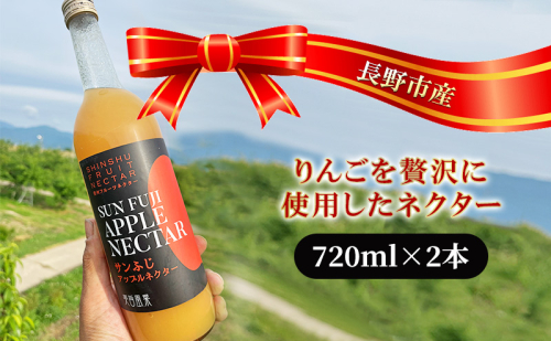 果汁飲料 長野市産りんごを贅沢に使用したネクター720ml×2本 りんごジュース ジュース りんご 長野県