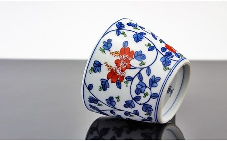 A40-45 源右衛門窯 染錦牡丹唐草(そば猪口) 器 食器 そばちょこ 有田焼 小鉢