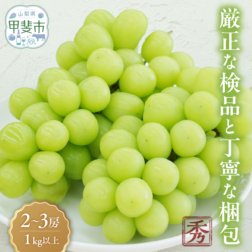 【2026年発送分】シャインマスカット「こだわり」１kg以上　先行予約　2～3房　人気　おすすめ　国産　贈答　ギフト　お取り寄せ　　山梨県産　産地直送　フルーツ　果物　くだもの　ぶどう　ブドウ　葡萄　シャイン　シャインマスカット　新鮮　CD-1