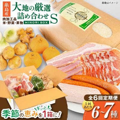 ふるさと納税 糸島市 全6回定期便 糸島産 肉 米 野菜 果物 厳選詰め合わせ MINORI BOX S[AOP009]