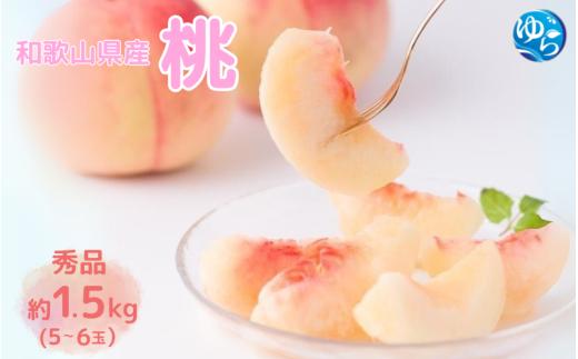 桃【2025年先行予約】＼レビューキャンペーン中／和歌山県産 桃 5玉～6玉 約1.5kg 秀品 2025年7月上旬から2025年8月下旬発送予定 桃 モモ フルーツ 果物 くだもの 人気 産地直送 厳選 甘い 予約 もも フルーツ王国【uts062】