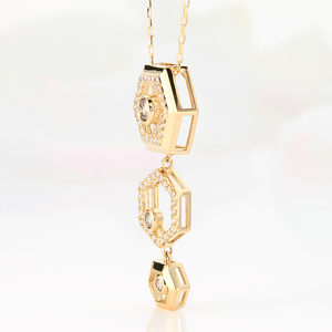 Deliciae 720°ハニカムペンダントネックレス K18YG 天然ダイヤモンド 0.30ct KFPN23-YG-1