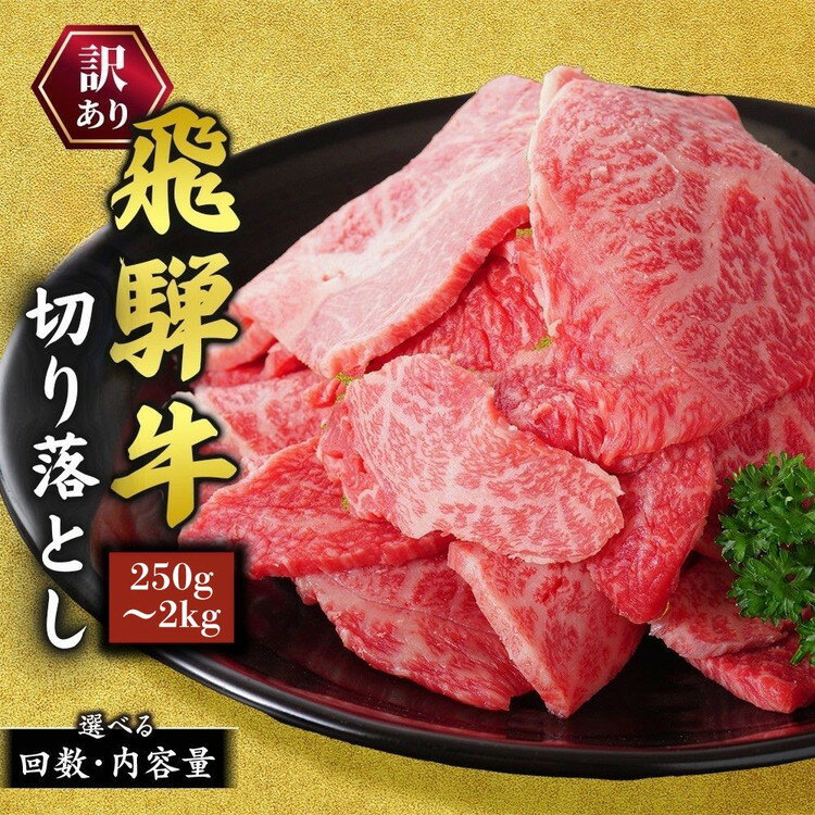 【ふるさと納税】＼選べる内容量・回数／訳あり 飛騨牛 焼き肉用 切り落とし ｜250g 500g 600g 1000g 1500g 2000g 1kg 1.5kg 2kg 訳アリ 1万円以下 牛 牛肉 国産 お届け：12月中旬～1月初旬のお申込は1月中旬以降の順次出荷になる※離島への配送不可
