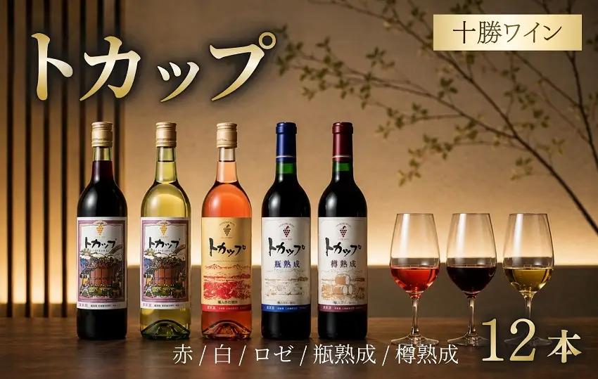 十勝ワイン トカップ12本セット（赤・白・ロゼ）瓶熟成 樽熟成 北海道ワイン 池田町
