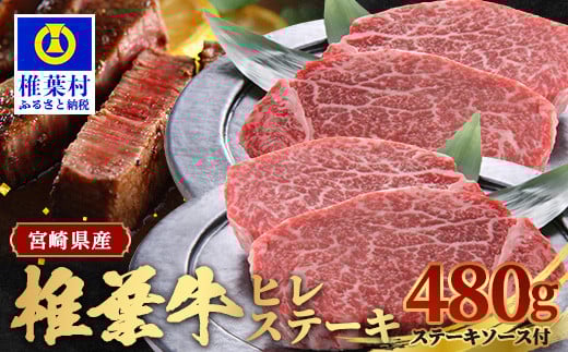 
宮崎県産 椎葉牛 ヒレ肉 480g お試しステーキソース付き A5等級指定 ［宮崎県 椎葉村 国産 国産牛 黒毛和牛 和牛 牛 牛肉 赤身 にく おにく 肉 お肉 a5 A5 ヒレ ステーキ やきにく 焼肉 バーベキュー 冷凍 ごちそう 贈物 日本三大秘境］【TK-24】
