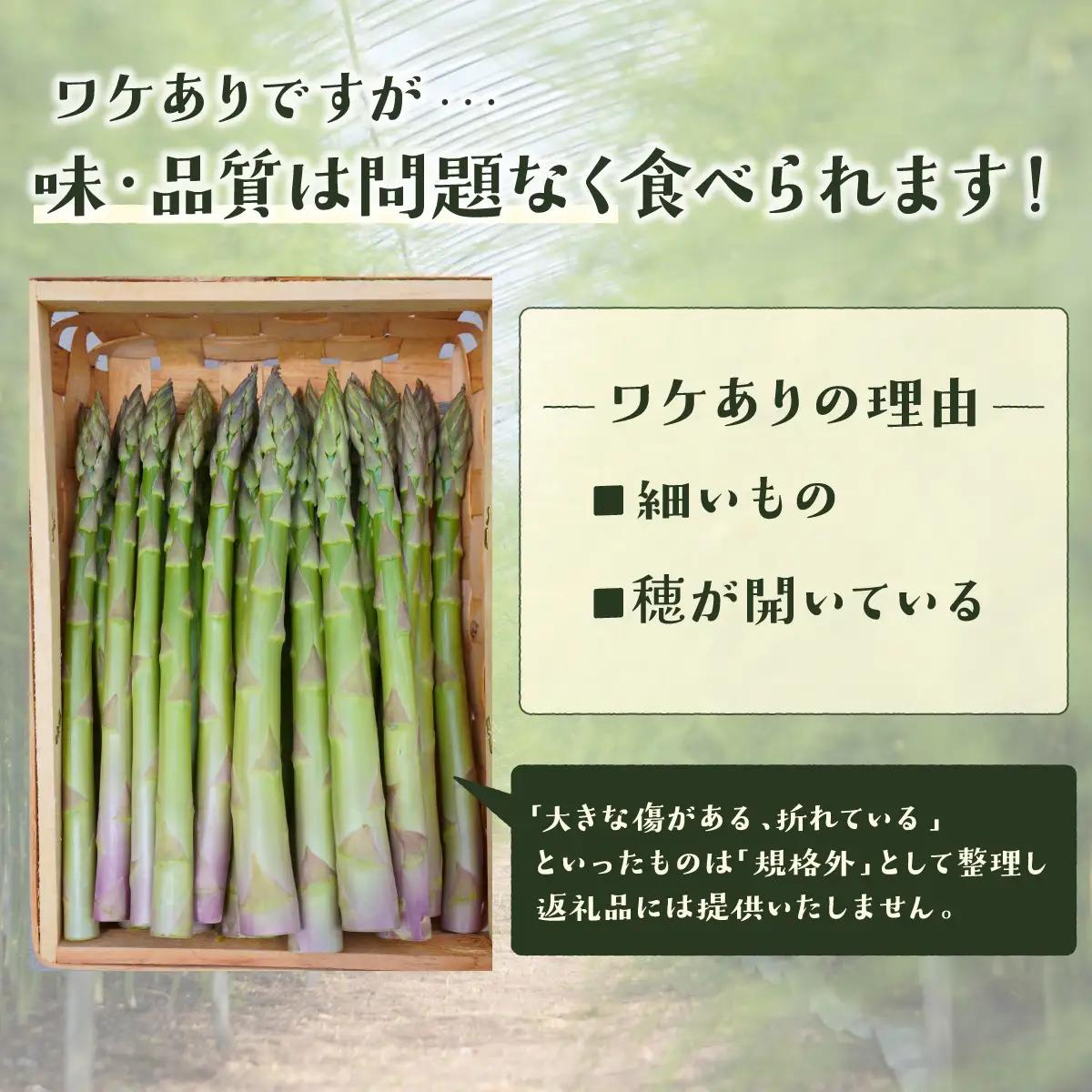 ＜先行予約＞【訳あり品】あまーい！北海道産夏アスパラ 2kg【ffk-007】北海道 伊達市 野菜 新鮮 アスパラガス ふるさと納税 送料無料