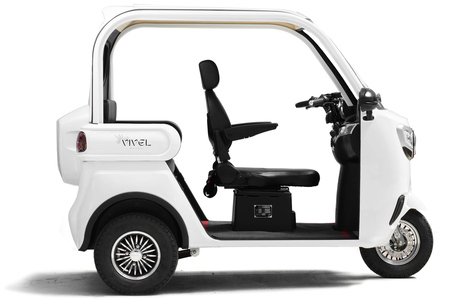 《電動トゥクトゥク》VIVEL (EV TRIKE) 3人乗り Li1500 ライトグレー 航続120km｜ビベルトライク 電気トライク EVトゥクトゥク 電動乗り物 電動自動車 電気バイク [055