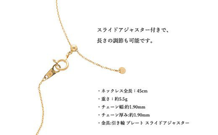 K18 パイプデザインチェーンネックレス