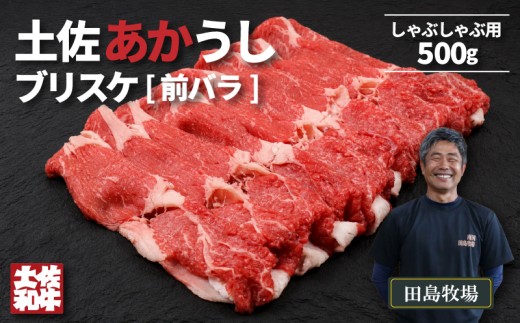 赤身 土佐 あかうし 赤牛 ブリスケ(前バラ)  しゃぶしゃぶ用 500g | 和牛 あか牛 アカウシ 牛肉 希少 ブランド 国産 プレゼント ギフト 冷凍 贈答 高知県 南国市