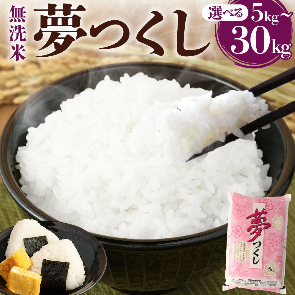 【ふるさと納税】無洗米 食味鑑定士厳選 夢つくし 1袋5kg 5kg×1袋 / 計10kg（2袋） / 計15kg（3袋） / 計20kg（4袋） / 計30kg（6袋） ＜選べる内容量＞ 【令和7年産】 お米 こめ コメ 精米 単一原料米 ごはん ご飯 福岡県産 国産 九州 福岡県 香春町 送料無料