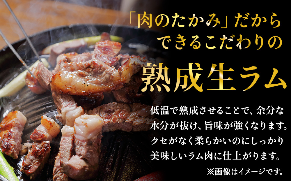 稚内の肉職人 たかみさんの熟成生ラム肉ロース厚切り（500g×4）