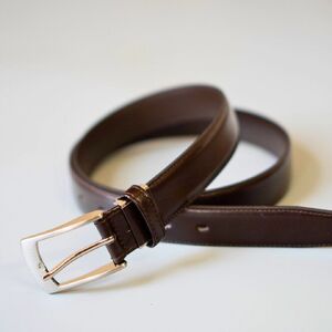 ASK 紳士用 牛革 レザー ベルト チョコ 幅 30mm メンズ ビジネス 通勤 就活 スーツ