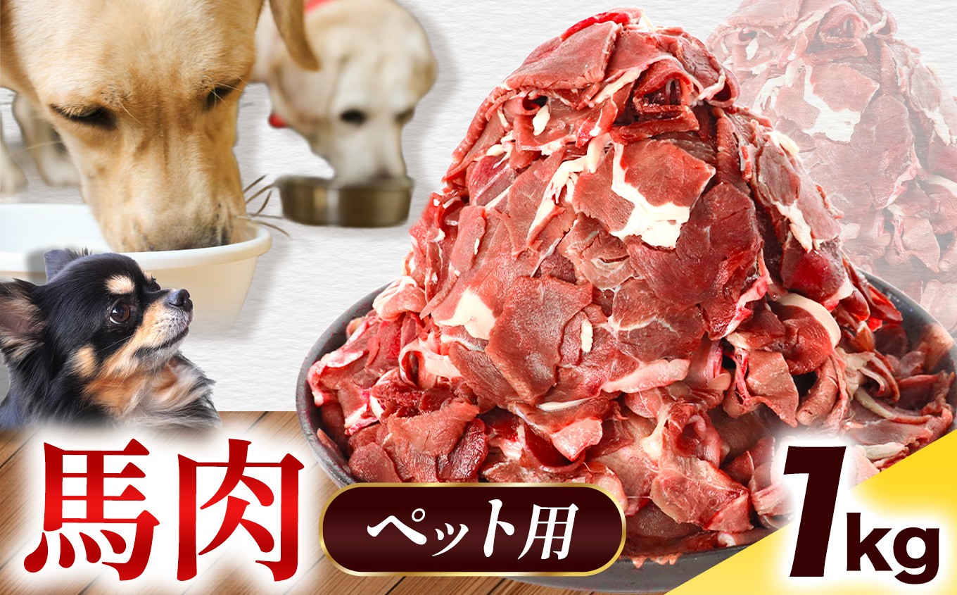 
            ペット用 馬肉 切り落とし 1kg ( 500g × 2 パック ) | 熊本県 熊本 くまもと 和水町 なごみ 馬肉 おまかせ 日本原産 国内肥育 小分け 冷凍
          