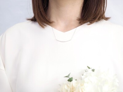 PT900 0.30ctダイヤモンドグラデーションラインネックレスP2451