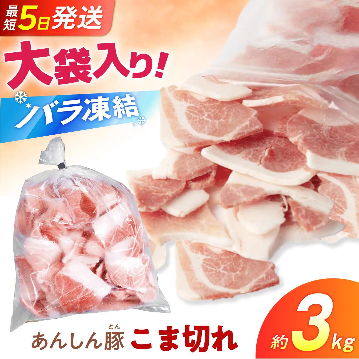 豚肉 こま切れ 計3kg《バラ凍結》藤井ファーム[AWAF098]豚肉