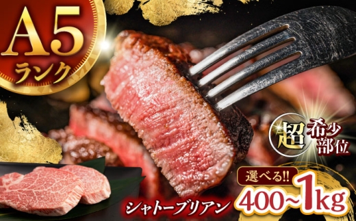 【唯一無二の贅沢！】長崎和牛 シャトーブリアン 600g(200g×3) / ヒレ ひれ ヒレステーキ ステーキ すてーき しゃとーぶりあん / 諫早市 / 野中精肉店 [AHCW153]