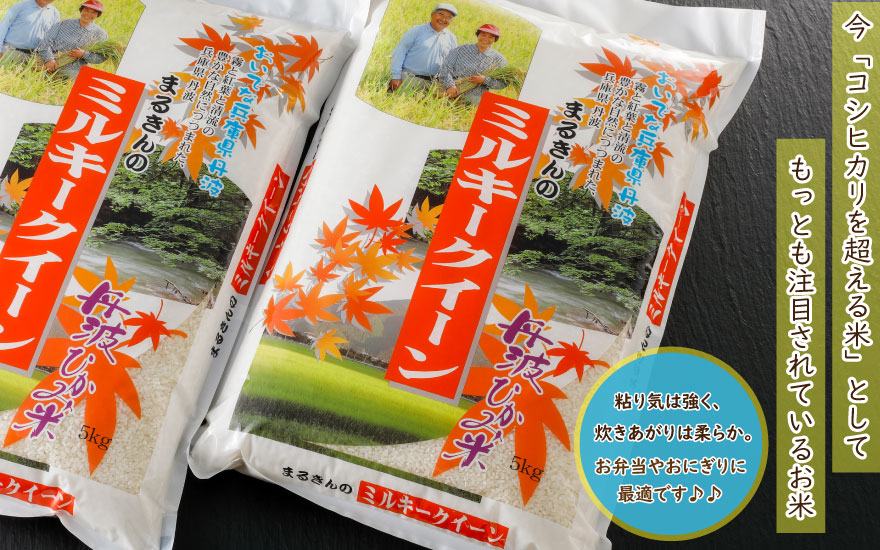 まるきんの丹波ひかみ米 ミルキークイーン 10kg 低アミロース米 もちもち食感 兵庫県 丹波市