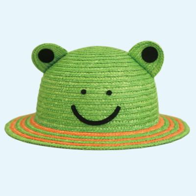 ふるさと納税 春日部市 春日部市伝統工芸品 田中帽子店　子ども麦わら帽子　カエル　頭囲52cm(UK-H010-K52)