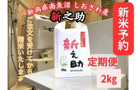 【令和8年産・新米予約・定期便】新潟県南魚沼産　新之助　2kg×12か月　大粒でツヤがあるこれまでにないお米【2026年10月中旬より1ヶ月以内に順次発送予定】