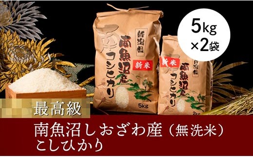 
                  【令和8年産 新米】【高級】南魚沼塩沢産こしひかり5kg×2袋(無洗米)【銘柄米 ブランド米 無洗米 こしひかり コシヒカリ 魚沼産 新潟米 産地直送 お米 米 こめ コメ ご飯 御飯 ごはん】
                