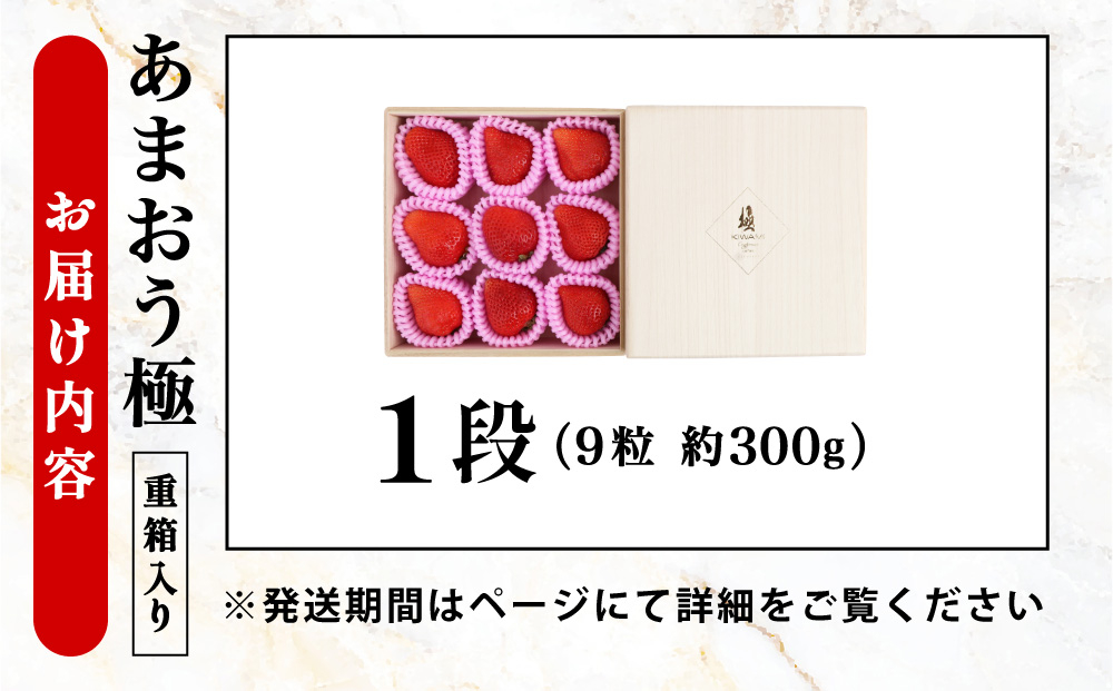 あまおう『極』重箱1段 9粒(約300g)