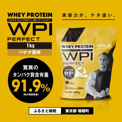 【ふるさと納税】【VALX】ホエイプロテイン WPIパーフェクト 1kg　バナナ風味【1536321】