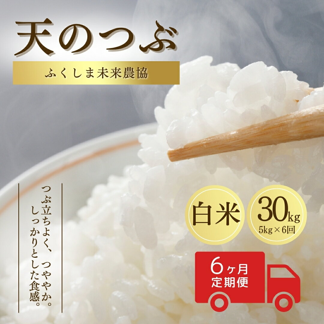【ふるさと納税】【定期便】 令和7年産 天のつぶ 30kg(5kg × 6回) | 精米 白米 コメ ごはん ブランド米 南相馬 福島 オリジナル 品種 福島県産 JA ふくしま未来農協 av001-ad