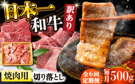 【6回定期便】【訳あり】 A4-A5 長崎和牛 焼肉切り落とし (肩ロース・バラ） 500g [DBS043] 訳アリ 牛肉