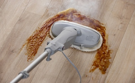 スチームモップ STM-240 グレー スチームクリーナー スチーム モップ 床掃除 コード式 アイリスオーヤマ 軽量 除菌 交換用パッド付 スチーム掃除機 電動モップ 掃除 新生活 リビング 寝室 