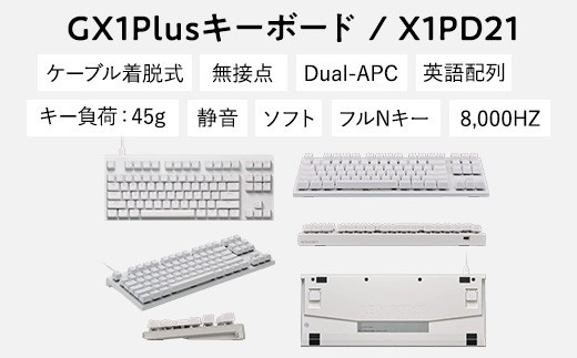 東プレ REALFORCE GX1 Plus キーボード 英語配列 テンキーレス 45g 白 （型式：X1PD21）