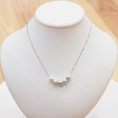 ふるさと納税 天草市 あこや真珠 ナチュラル 8-8.5mm 5粒 ネックレス 【ベネチアンチェーン】_S085-401 |  | 01