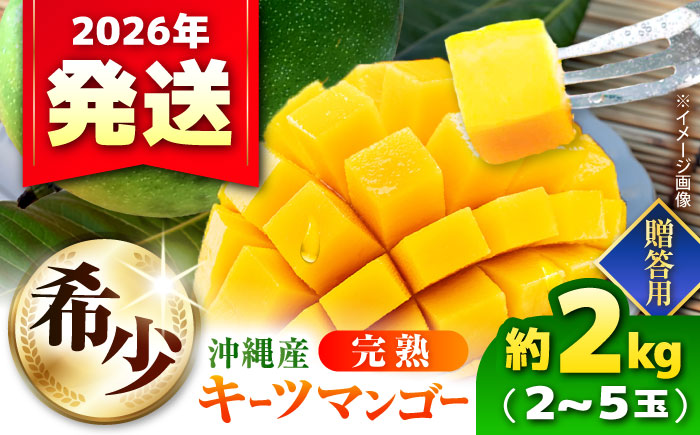 【2026年発送・数量限定】 【贈答用】 沖縄県産キーツマンゴー 約2kg (2～5玉 / 化粧箱入り) マンゴー 沖縄 果物 フルーツ ギフト 沖縄市 / ちゃんぷる～市場 [BCAA006]