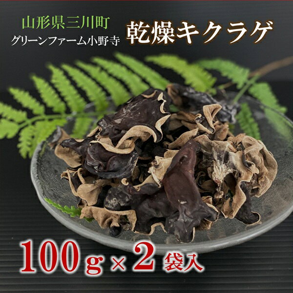 【ふるさと納税】グリーンファーム小野寺の乾燥キクラゲ　100g×2袋（グリーンファーム小野寺）