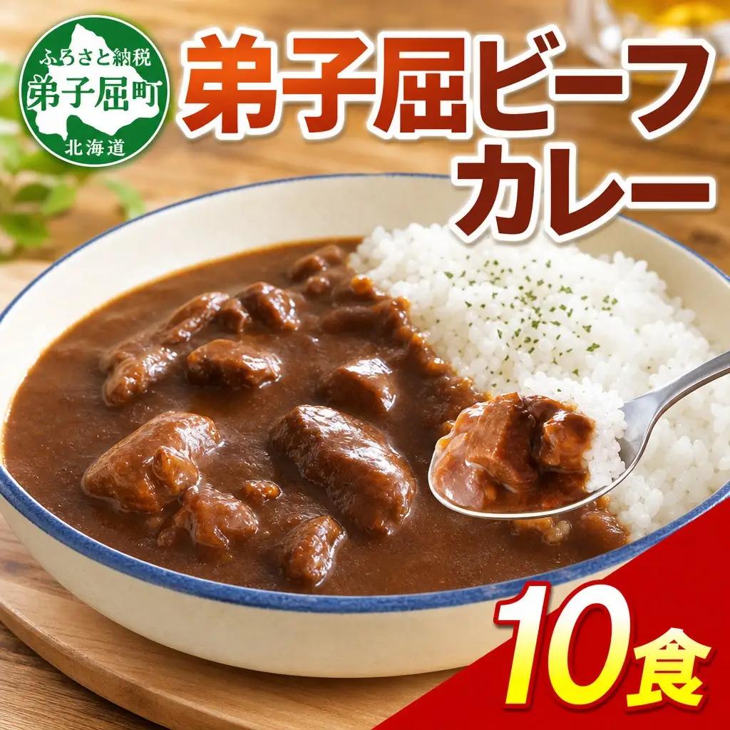 ビーフカレー 10個 セット 中辛 牛肉 業務用 レトルトカレー 野菜 備蓄 まとめ買い 北海道 弟子屈町 507