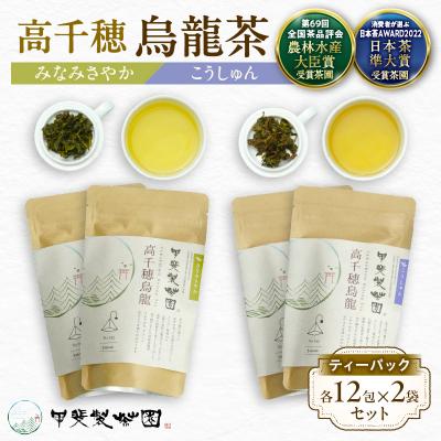 ふるさと納税 高千穂町 高千穂烏龍(ティーパック)2種4袋セット みなみさやか12包×2袋&amp;こうしゅん12包×2袋