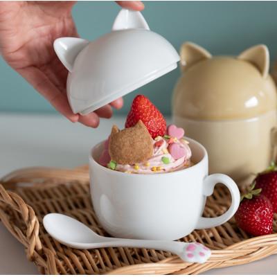ふるさと納税 瑞浪市 小田陶器のCat pit マグ小 (黒)　猫のカタチの可愛い蓋付きマグカップ【小サイズ】 |  | 03
