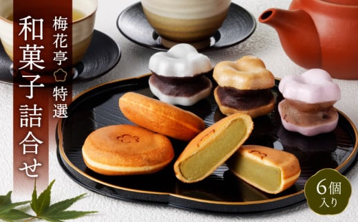 梅花亭特選 和菓子詰合せ[６個入り] | 和菓子 スイーツ 銘菓 最中 三笠山 梅最中 高級 贈答 お取り寄せ 詰合せ ギフト 菓子折り お土産 手土産 お祝い 内祝い