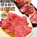 【ふるさと納税】博多和牛 上カルビ 約500g(約250g×2パック) 自家製たれ3種付き 牛カルビ 牛肉 お肉 国産牛 カルビ バーベーキュー BBQ アウトドア 焼き肉 焼肉 国産 福岡県 冷凍